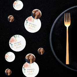 ベビーシャワーバラ金ゴールド花写真 コンフェッティ