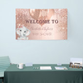 ベビーシャワーバラ金ゴールド象ガールバルーン 横断幕 (トレードショー)