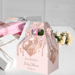 ベビーシャワーバラ金ゴールド赤面グリッターバルーン フェイバーボックス