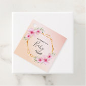 ベビーシャワーバラ金ゴールド赤面ピンクフローラ幾何学的 フェイバータグ (インサイチュ)