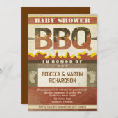 ベビーシャワーバーベキューヴィンテージ招待状 招待状 (正面/裏面)