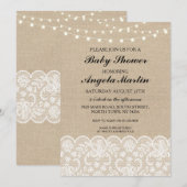 ベビーシャワーバーラップレーストリムライトパーティー招待状 招待状 (正面/裏面)