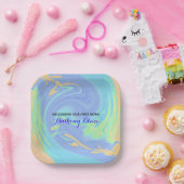 ベビーシャワーパステルスパイラルウェルカムファースト生まれ ペーパープレート (パーティー)