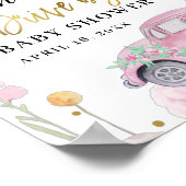 ベビーシャワーパレードピンクフローラ歓迎 ポスター (角)