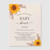 ベビーシャワーパンパスグラスサンフラワー贅沢 マグネット招待状 (正面)