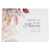 ベビーシャワーパンパスグラスタンテラコッタ ラージペーパーバッグ (裏面)