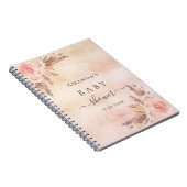 ベビーシャワーパンパスグラスバラ金ゴールドゲストブック ノートブック (右側)