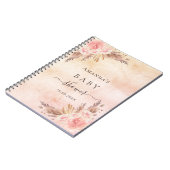 ベビーシャワーパンパスグラスバラ金ゴールドゲストブック ノートブック (左側)