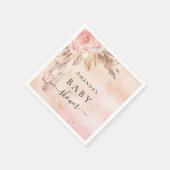 ベビーシャワーパンパスグラスバラ金ゴールドピンクバレリーナ スタンダードカクテルナプキン (角)