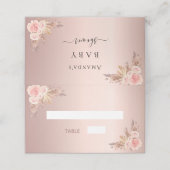 ベビーシャワーパンパスグラスバラ金ゴールド赤面花模様 プレイスカード (外部開封)