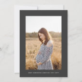 ベビーシャワーパンパス モダンエレガント ブラック フォト 招待状 (裏面)