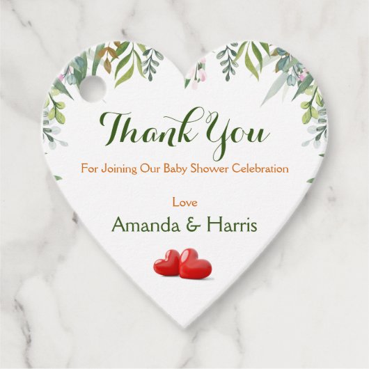 ベビーシャワーパーソナライズデザイン フェイバータグ (正面)