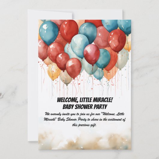 ベビーシャワーパーティの招待状 招待状 (正面)