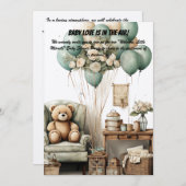 ベビーシャワーパーティの招待状 招待状 (正面/裏面)