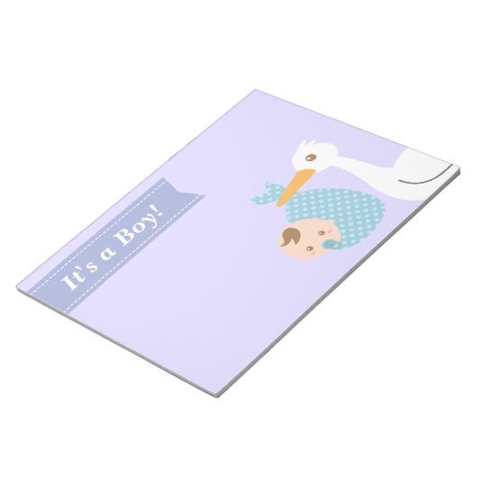 ベビーシャワーパーティーのお気に入り – Stork Delivers男の赤ちゃん ノートパッド (アングル)