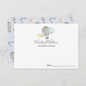 ベビーシャワーパーティーのホットエアバルーンアドバイス エンクロージャーカード (正面/裏面)