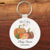 ベビーシャワーパーティーの好意ボタンキーリング キーホルダー (正面)