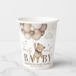 ベビーシャワーパーティーの紙コップ We Can Bearly Wait 紙コップ