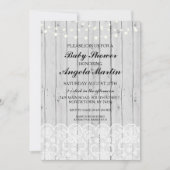 ベビーシャワーパーティーグレーウッドレース招待状 招待状 (正面)