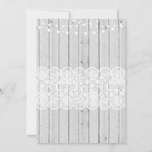 ベビーシャワーパーティーグレーウッドレース招待状 招待状 (裏面)