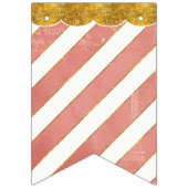 ベビーシャワーパーティーデコーラルフェイク金ゴールドグリッター バンティングフラッグ (第2の旗)