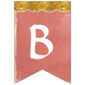 ベビーシャワーパーティーデコーラルフェイク金ゴールドグリッター バンティングフラッグ (第3の旗)