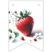 ベビーシャワーパーティーデコールウォーターカラーイチゴ バンティングフラッグ (第1の旗)