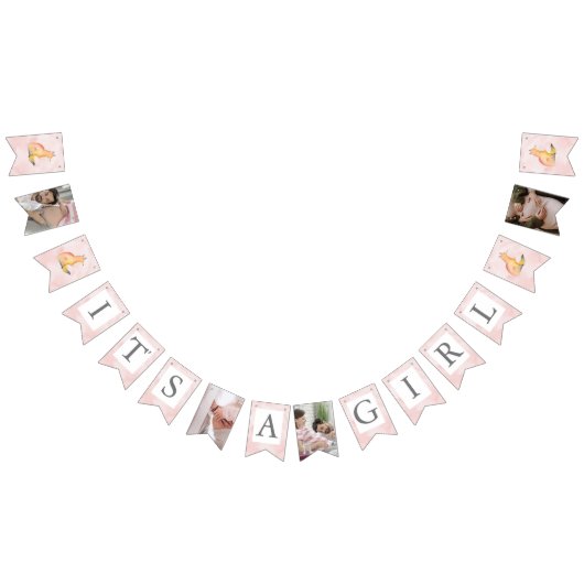 ベビーシャワーパーティーデコールウォーターカラーウッドランドキツネ バンティングフラッグ (全)