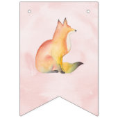 ベビーシャワーパーティーデコールウォーターカラーウッドランドキツネ バンティングフラッグ (第1の旗)