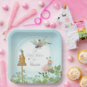 ベビーシャワーパーティーデコールガールフェアリーガーデンビーズアート ペーパープレート (パーティー)