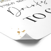 ベビーシャワーパーティーデコール記号ブルーフローラ ポスター (角)