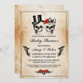 ベビーシャワーパーティーバラスカルパーティーカップル 招待状 (正面/裏面)