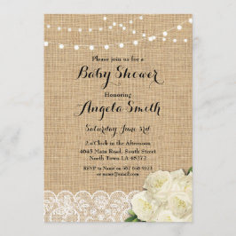 ベビーシャワーパーティーバラバーラップレースライト招待状 招待状
