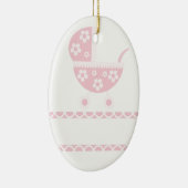 ベビーシャワーパーティーピンクガーリー花の母 セラミックオーナメント (右)