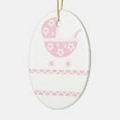 ベビーシャワーパーティーピンクガーリー花の母 セラミックオーナメント (左)