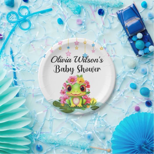 ベビーシャワーパーティープレート、カエルテーマプレート ペーパープレート (パーティー)