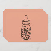 ベビーシャワーパーティーベビーボトル招待状 招待状 (正面/裏面)