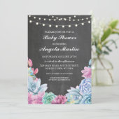 ベビーシャワーパーティー吸汁液フローラチョーク招待状 招待状 (スタンド正面)