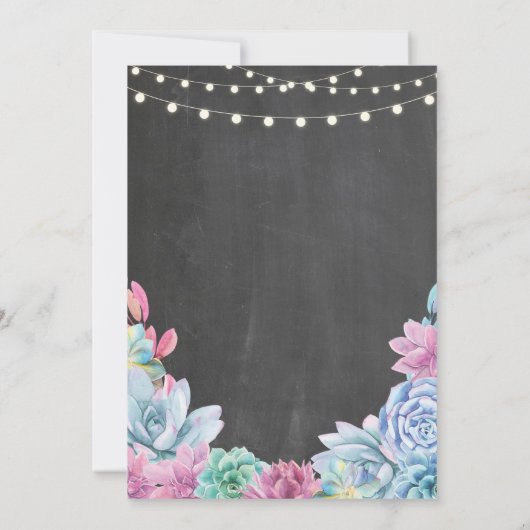 ベビーシャワーパーティー吸汁液フローラチョーク招待状 招待状 (裏面)