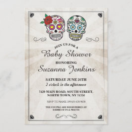 ベビーシャワーパーティー砂糖スカルパーティー招待状 招待状