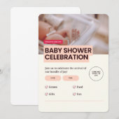 ベビーシャワーパーティー 🎉👶 招待状 (正面/裏面)
