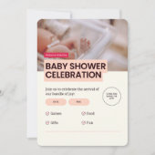 ベビーシャワーパーティー 🎉👶 招待状 (正面)