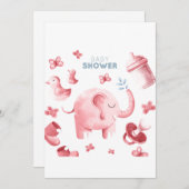 ベビーシャワーパーティー 招待状 (正面/裏面)