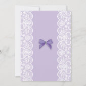 ベビーシャワーパープルグリッターボウツインズガールズ招待状 招待状 (裏面)