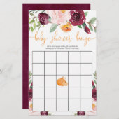 ベビーシャワービンゴ秋ベビーシャワーカボチャ (正面/裏面)