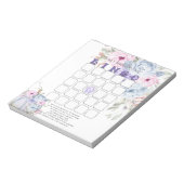 ベビーシャワービンゴ薄紫ブルーパンプキンピーニーフローラ ノートパッド (回転)