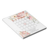 ベビーシャワービンゴ赤面コーラルカボチャンプキンピーニーフローラ ノートパッド (アングル)