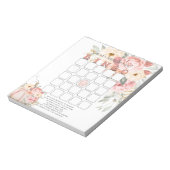 ベビーシャワービンゴ赤面コーラルカボチャンプキンピーニーフローラ ノートパッド (回転)