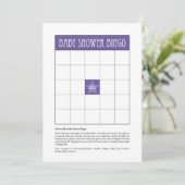 ベビーシャワービンゴ - パープル 招待状 (スタンド正面)