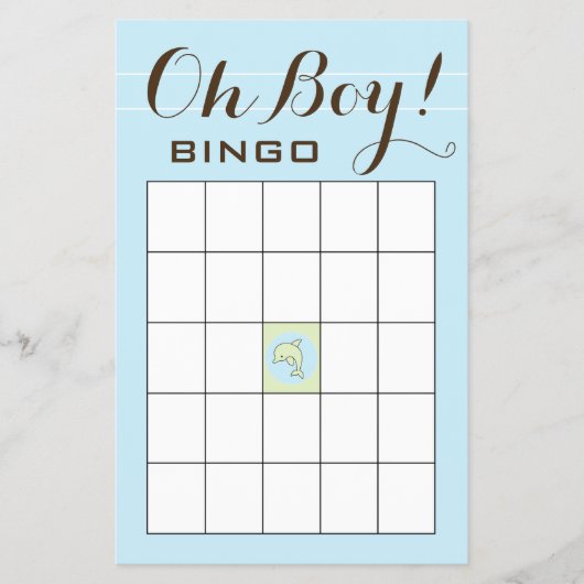 ベビーシャワービンゴ「ブルーグリーンドルフィン」 チラシ (正面)